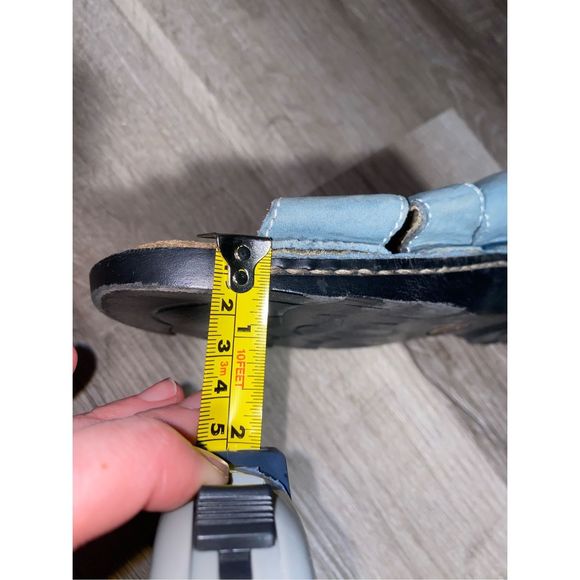 Earth Spirit Blue Leather Gelron 2000 Slip On Slide Sandals, W Size 9, MSRP $83 - Picture 14 of 15